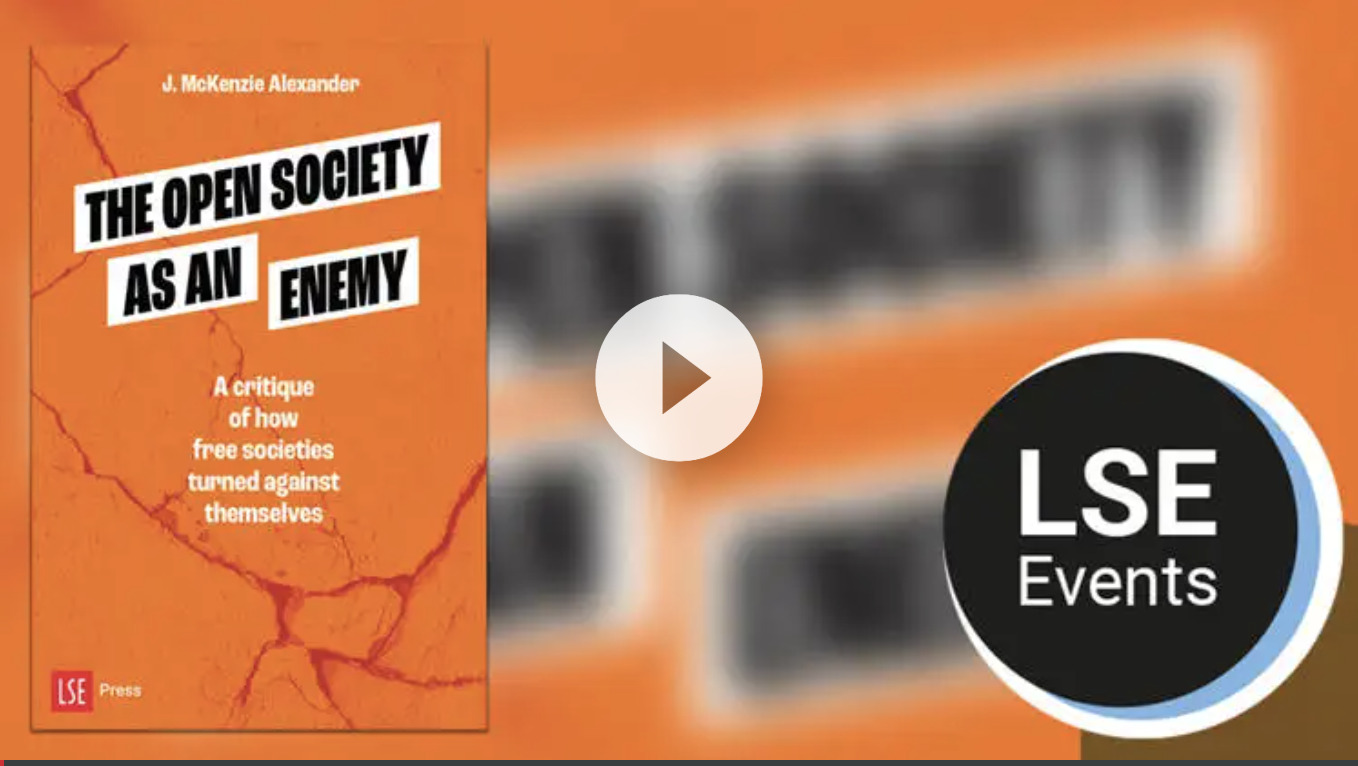 The splash screen for the launch of my Open Society book
